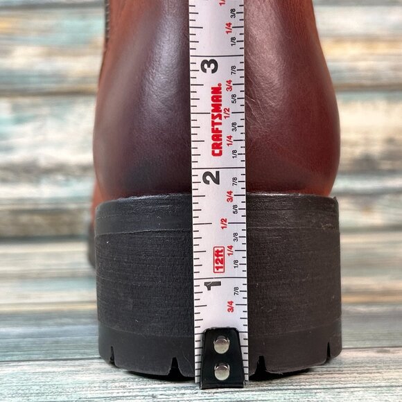 Earth Ankle Boot Womens 11M Brown Leather Zip Block Heel Casual Burnished Toe - Picture 11 of 12